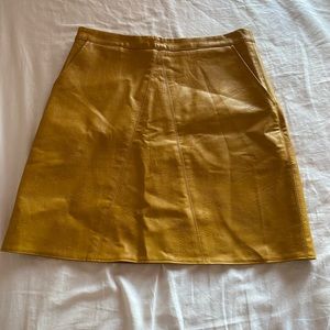 Zip-up Leather Skirt